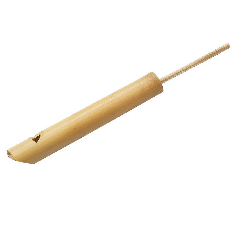 A wooden slide whistle